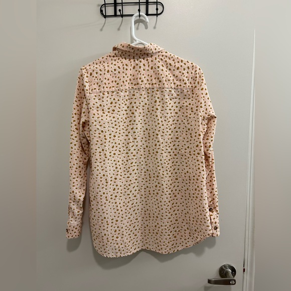 🍁Foxcroft Pink Leopard Print 100% Cotton Button Up Blouse - Picture 8 of 11